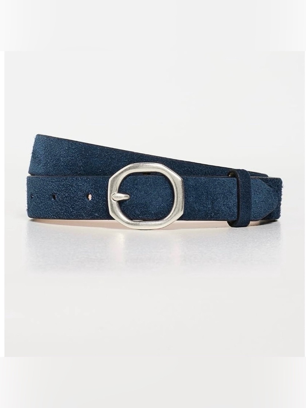 NWT Rag & Bone Small Audrey Suede Belt Navy Blue Silver